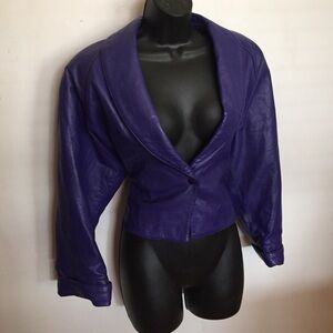 Vintage inspired Purple Leather Jacket